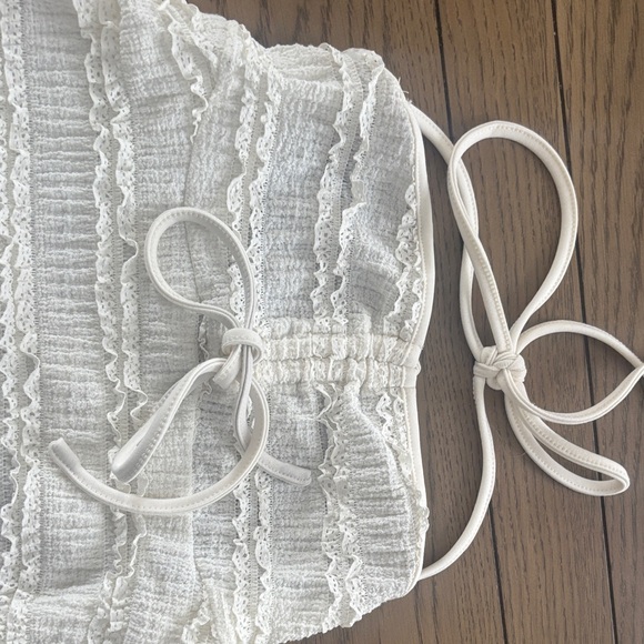 White Ruffled Halter Top - Picture 4 of 4